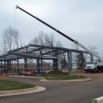 Building Under Construction with Crane